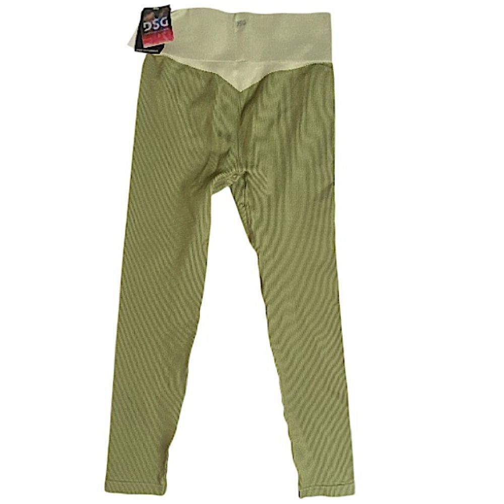 DSG Womens Medium Leggings New Green Ribbed Activewear Yoga Workout Clothing